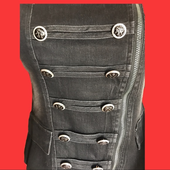 Black Denim Vest - Picture 2 of 7